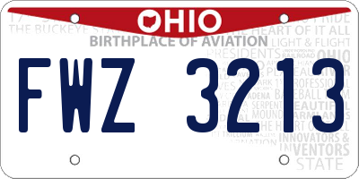 OH license plate FWZ3213