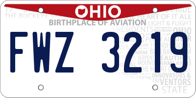 OH license plate FWZ3219
