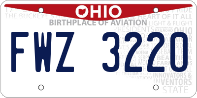 OH license plate FWZ3220