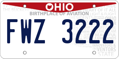 OH license plate FWZ3222