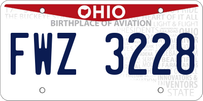 OH license plate FWZ3228