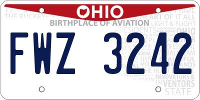 OH license plate FWZ3242