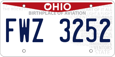 OH license plate FWZ3252
