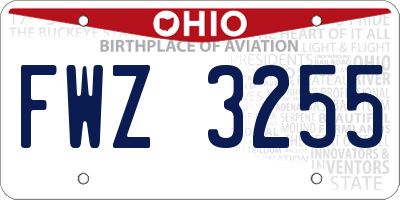 OH license plate FWZ3255