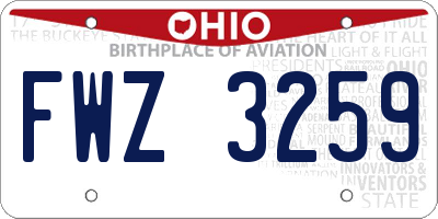 OH license plate FWZ3259