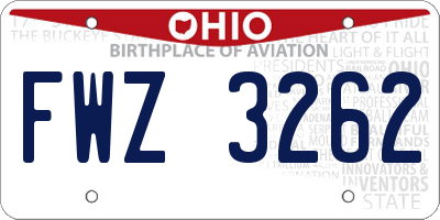 OH license plate FWZ3262
