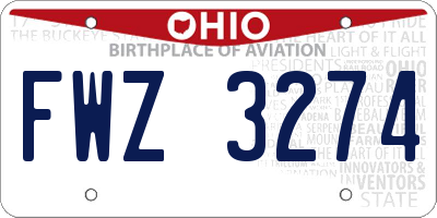 OH license plate FWZ3274