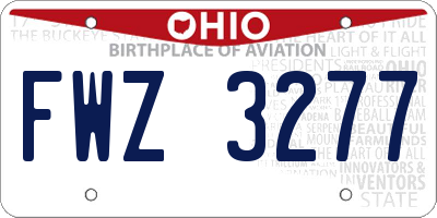 OH license plate FWZ3277
