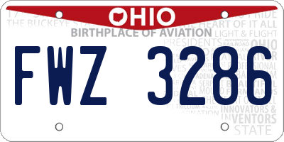 OH license plate FWZ3286