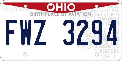 OH license plate FWZ3294