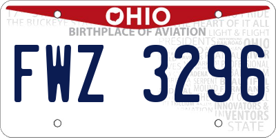 OH license plate FWZ3296