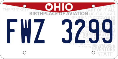 OH license plate FWZ3299