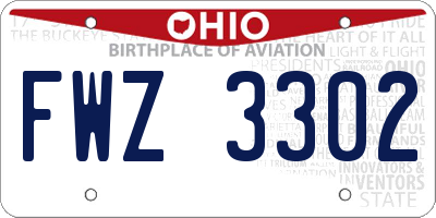 OH license plate FWZ3302