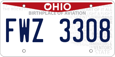 OH license plate FWZ3308