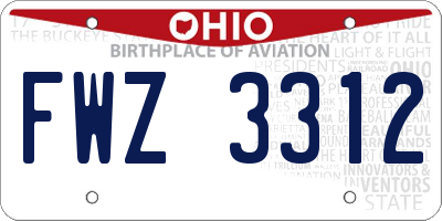 OH license plate FWZ3312