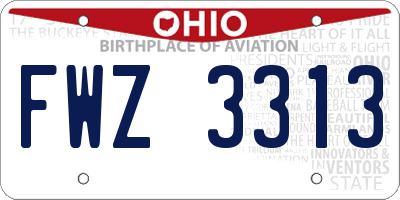 OH license plate FWZ3313