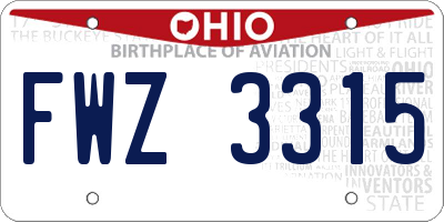 OH license plate FWZ3315