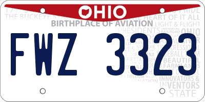 OH license plate FWZ3323