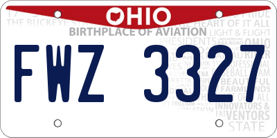 OH license plate FWZ3327