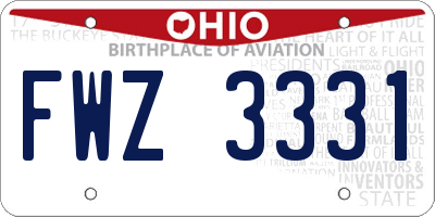 OH license plate FWZ3331