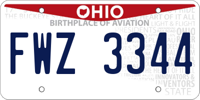 OH license plate FWZ3344