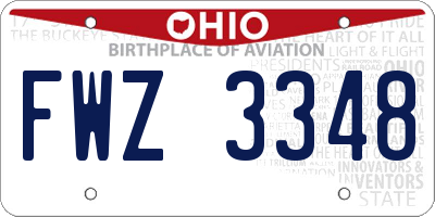 OH license plate FWZ3348