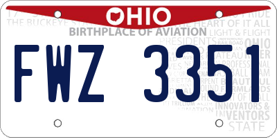 OH license plate FWZ3351