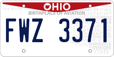 OH license plate FWZ3371