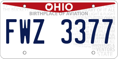 OH license plate FWZ3377