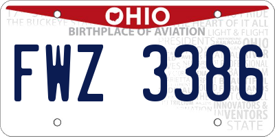 OH license plate FWZ3386