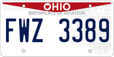 OH license plate FWZ3389