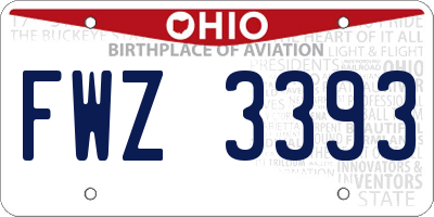 OH license plate FWZ3393