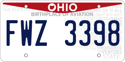 OH license plate FWZ3398