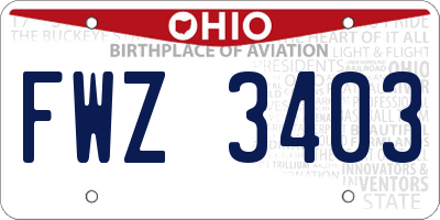 OH license plate FWZ3403