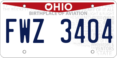OH license plate FWZ3404