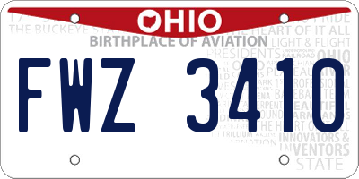 OH license plate FWZ3410