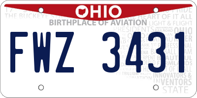 OH license plate FWZ3431