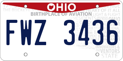 OH license plate FWZ3436