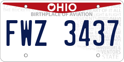 OH license plate FWZ3437