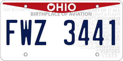 OH license plate FWZ3441