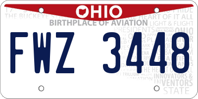OH license plate FWZ3448