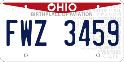 OH license plate FWZ3459