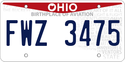 OH license plate FWZ3475