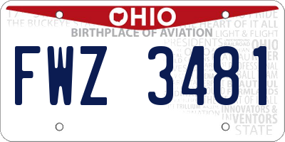 OH license plate FWZ3481