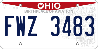OH license plate FWZ3483