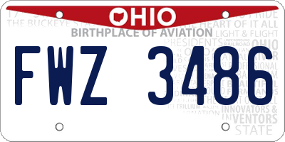 OH license plate FWZ3486