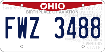 OH license plate FWZ3488