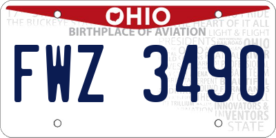 OH license plate FWZ3490