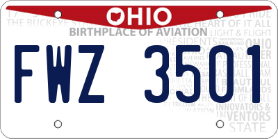 OH license plate FWZ3501