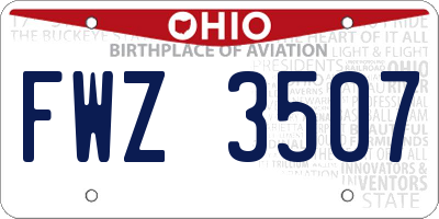 OH license plate FWZ3507